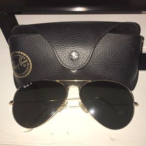 RAYBANS polarized extra large aviator style